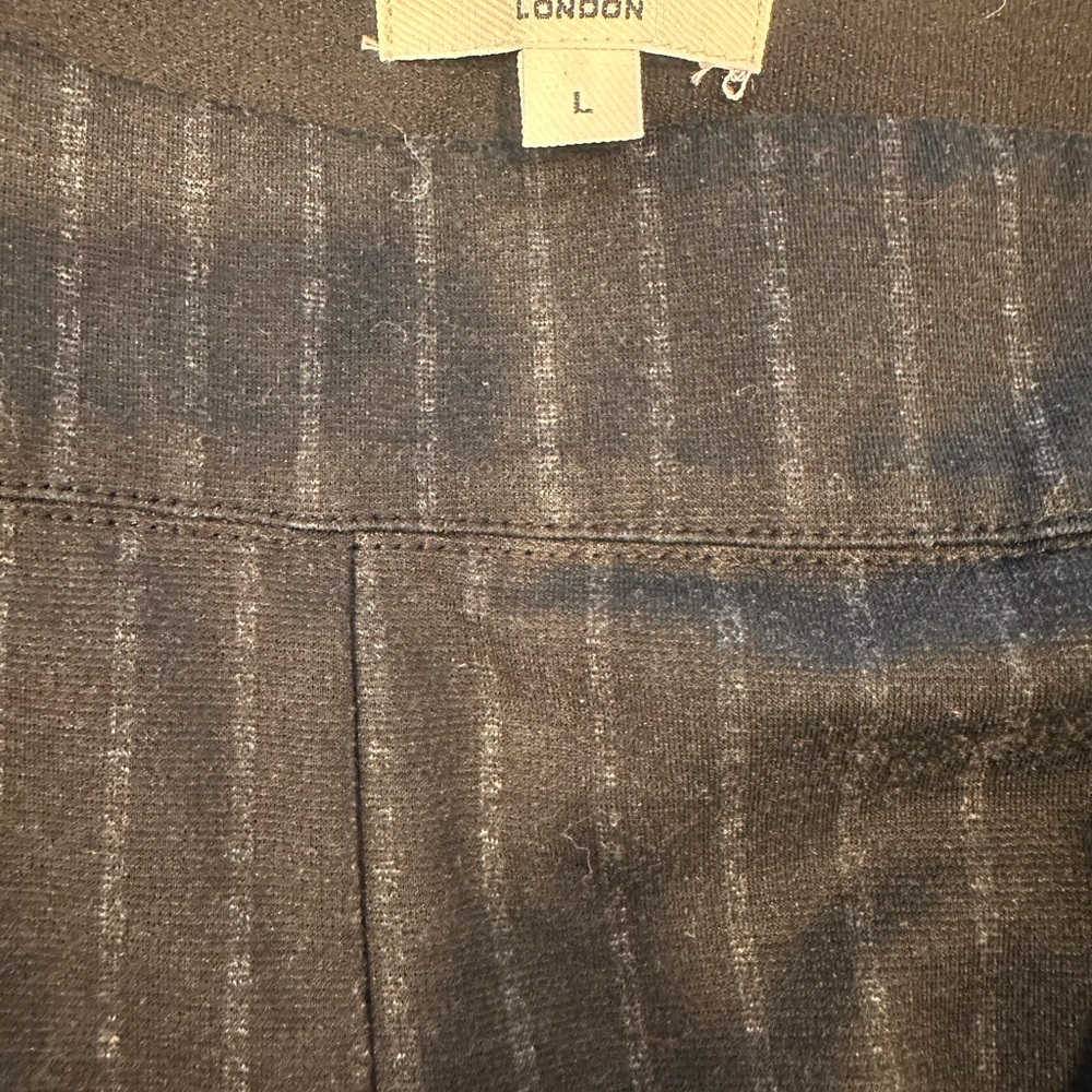 Max Studio London Charcoal and Light Gray Wide-leg Striped Pants